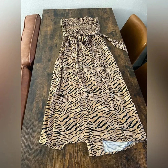 vix paula hermanny strapless leopard print midi dress - Picture 9 of 11